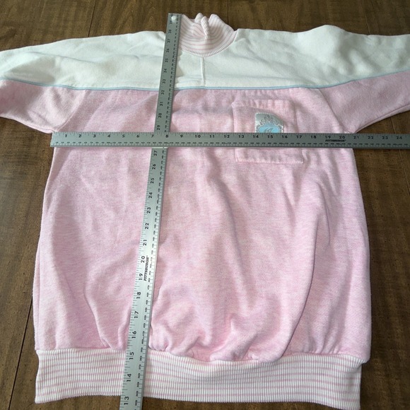Gitano Women's Cream & Pink Pullover Sweatshirt Vintage Size Small Turtleneck - Picture 9 of 11